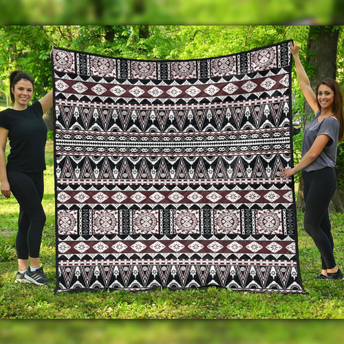Fiji Premium Quilt Bula Fiji Masi Motif Brown Color Design