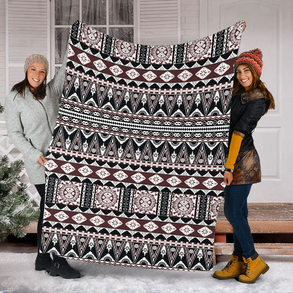 Fiji Premium Blanket Bula Fiji Masi Motif Brown Color Design