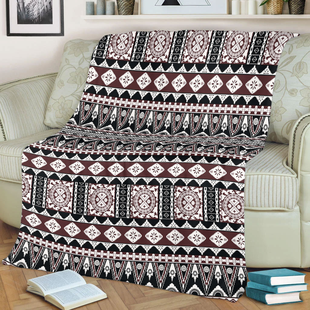 Fiji Premium Blanket Bula Fiji Masi Motif Brown Color Design