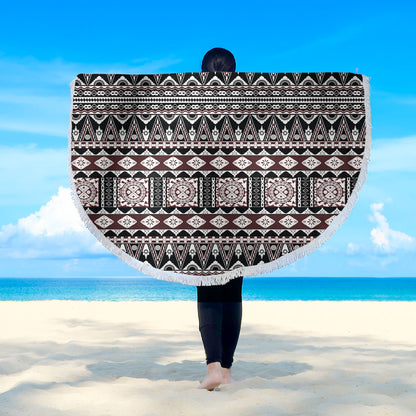 Fiji Beach Blanket Bula Fiji Masi Motif Brown Color Design