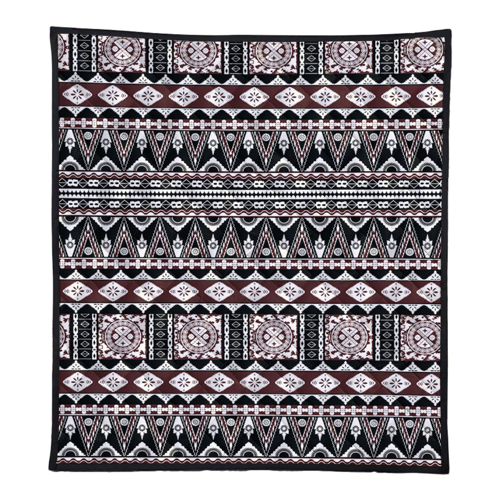 Fiji Premium Quilt Bula Fiji Masi Motif Brown Color Design