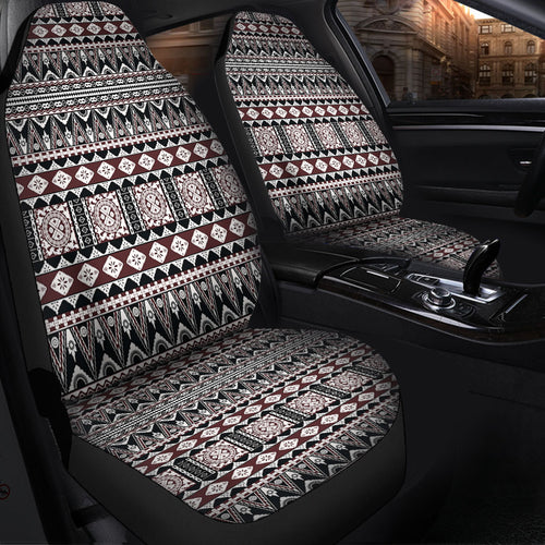 Fiji Car Seat Covers Bula Fiji Masi Motif Brown Color Design