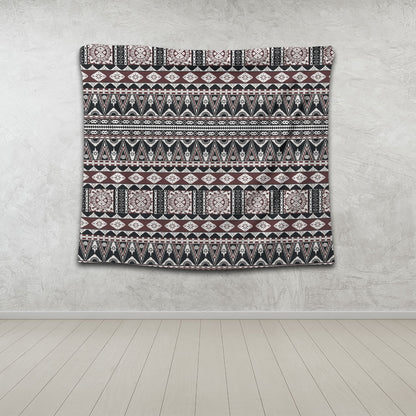 Fiji Tapestry Bula Fiji Masi Motif Brown Color Design