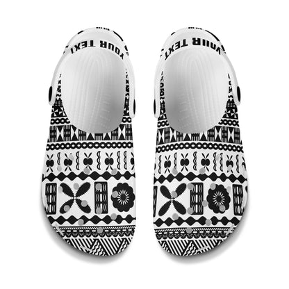 Fiji Clogs Shoes Custom Text Bula Pattern