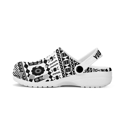 Fiji Clogs Shoes Custom Text Bula Pattern