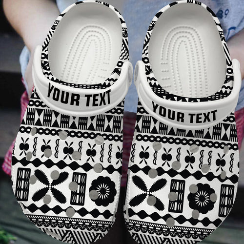 Fiji Clogs Shoes Custom Text Bula Pattern