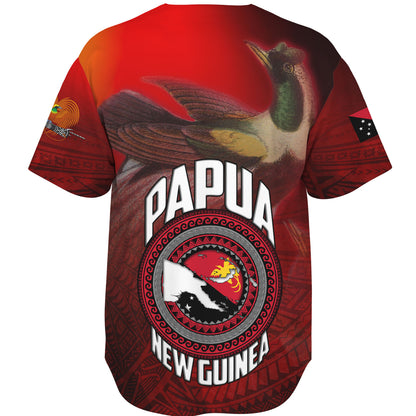 Papua New Guinea Baseball Shirt Paradisaea Bird Traditional Patterns Style