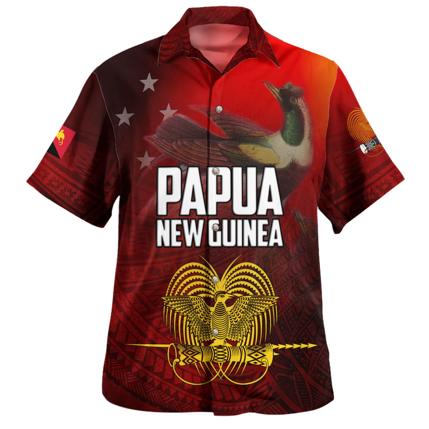 Papua New Guinea Custom Personalised Hawaiian Shirt Seal And Map Tribal Traditional Patterns