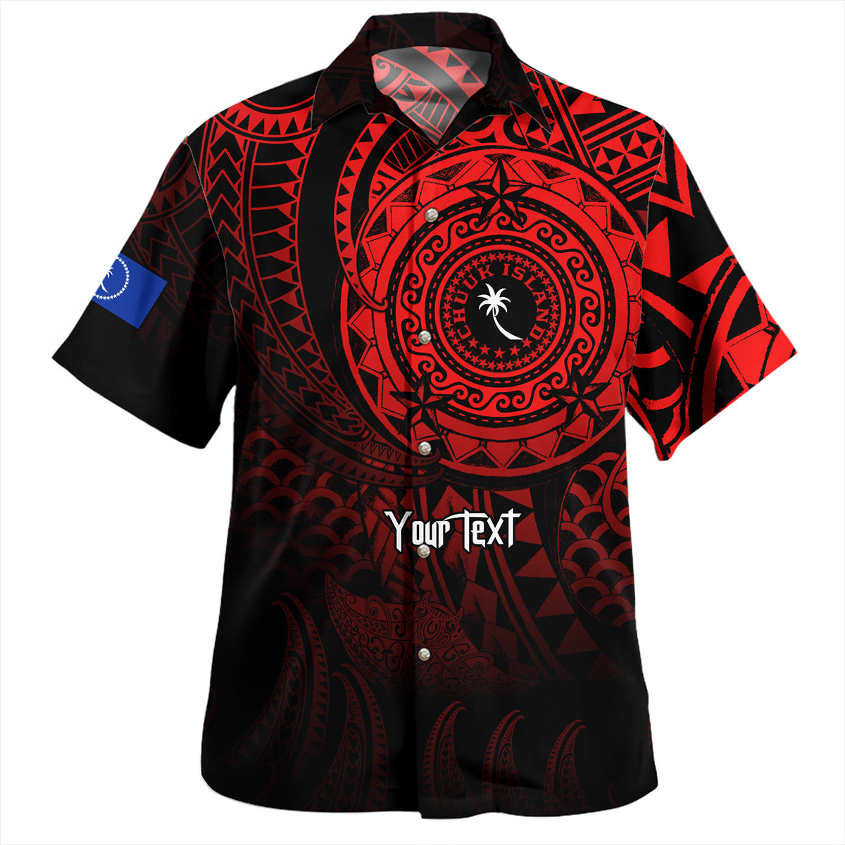 Guam Hawaiian Shirt Micronesian Tribal Wave