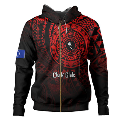 Chuuk State Hoodie Pearl Of The Pacific Red Polynesian Tattau