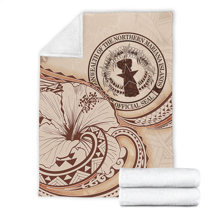 Northern Mariana Islands Premium Blanket Hibiscus Flower Vintage Style