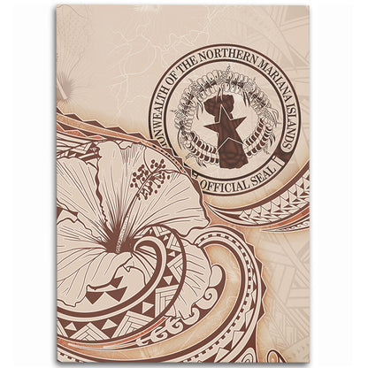 Northern Mariana Islands Area Rug Hibiscus Flower Vintage Style