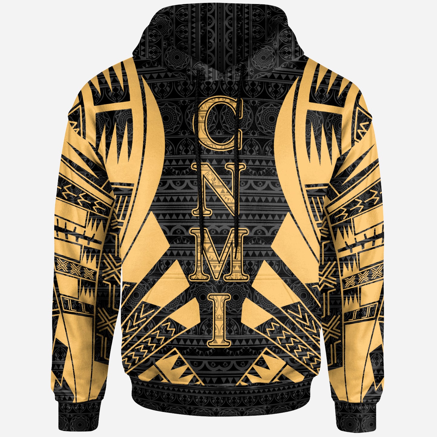 CNMI All Over Hoodie - Gold Tattoo Style