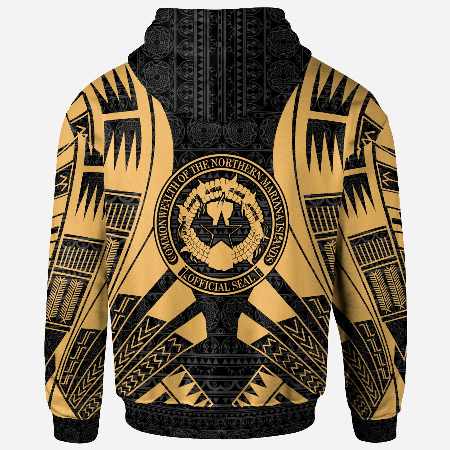 CNMI All Over Hoodie - Gold Tattoo Style