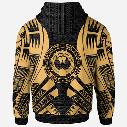 CNMI All Over Hoodie - Gold Tattoo Style