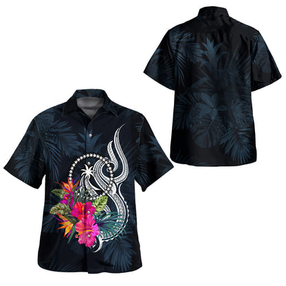 Chuuk State Combo Off Shoulder Long Dress And Shirt Tropical Flower