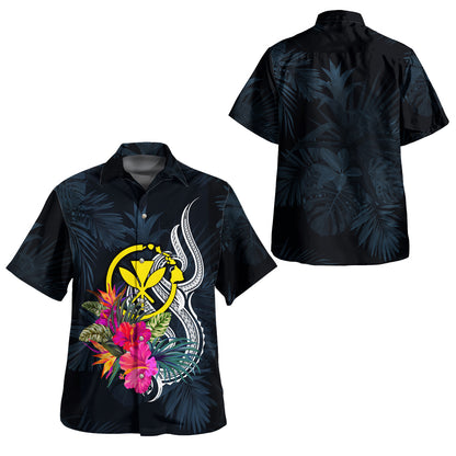 Hawaii Kanaka Maoli Combo Off Shoulder Long Dress And Shirt Tropical Flower