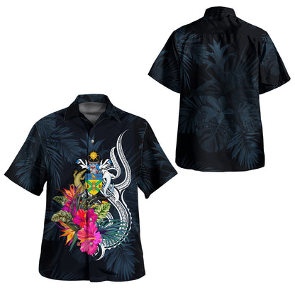 Solomon Islands Combo Off Shoulder Long Dress And Shirt Tropical Flower