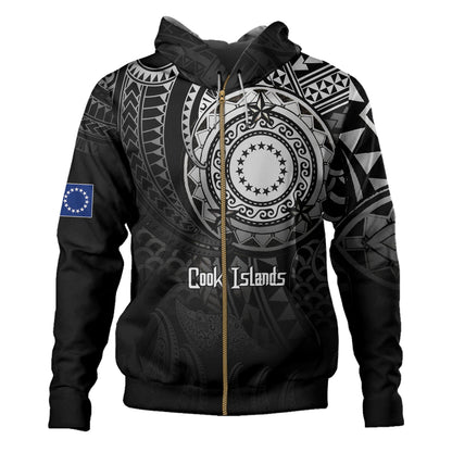 Cook Islands Hoodie Pearl Of The Pacific Black Polynesian Tattau