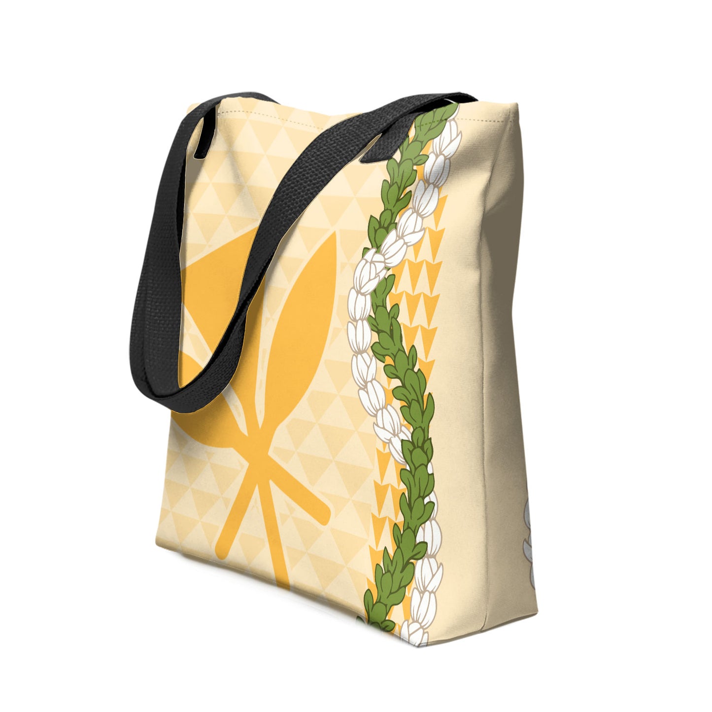 Hawaii Tote Bag Kanaka Maoli Puakenikeni Maile Flower Lei