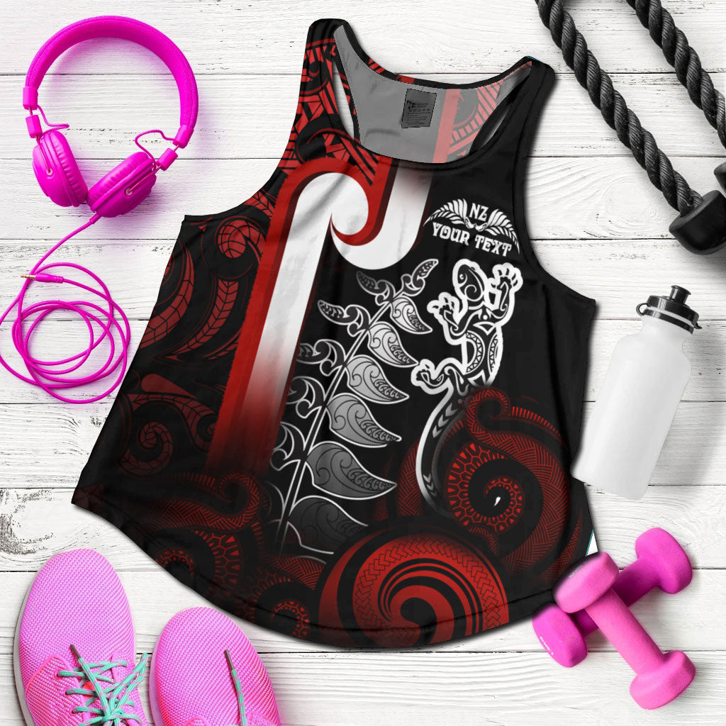 New Zealand Gradient Women Tank - Maori Tino Rangatiratanga With Lizard And Silver Fern