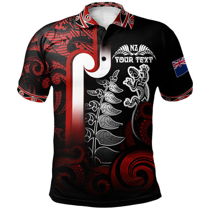 New Zealand Gradient Polo Shirt - Maori Tino Rangatiratanga With Lizard And Silver Fern