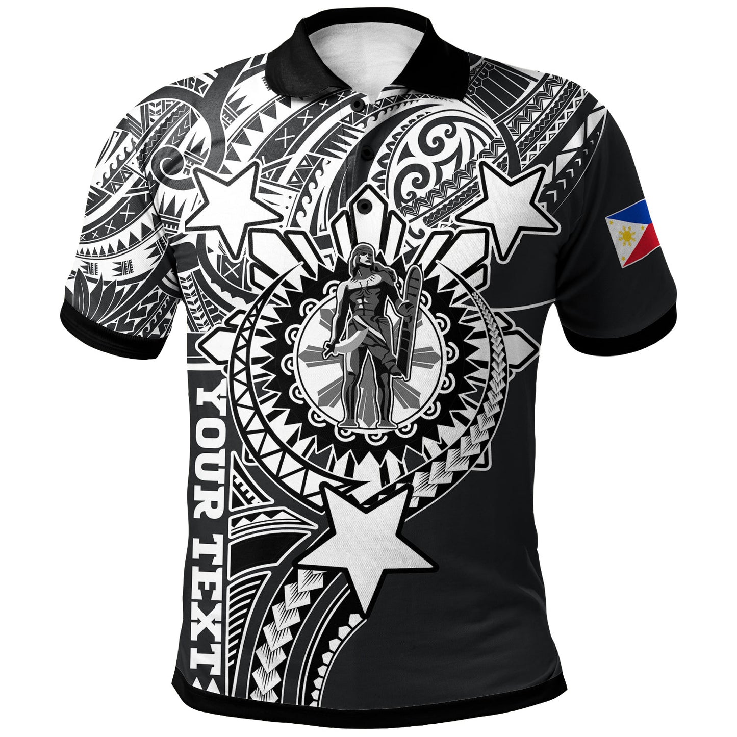 Philippines Custom Polo Shirt - Lapu-Lapu The King Of Cebu Black Style