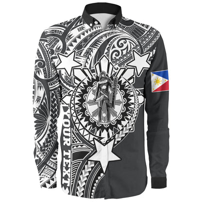 Philippines Custom Long Sleeve Shirt - Lapu-Lapu The King Of Cebu Black Style