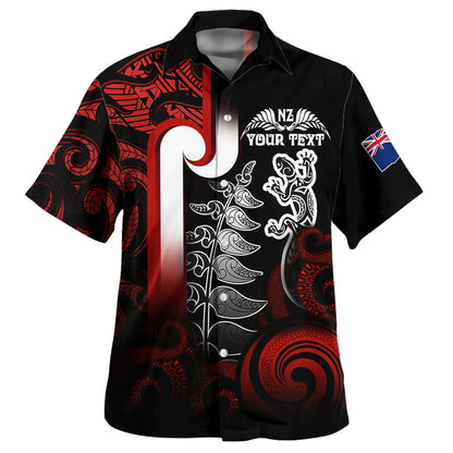 New Zealand Gradient Hawaiian Shirt - Maori Tino Rangatiratanga With Lizard And Silver Fern