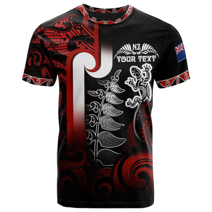 New Zealand Gradient T Shirt - Maori Tino Rangatiratanga With Lizard And Silver Fern