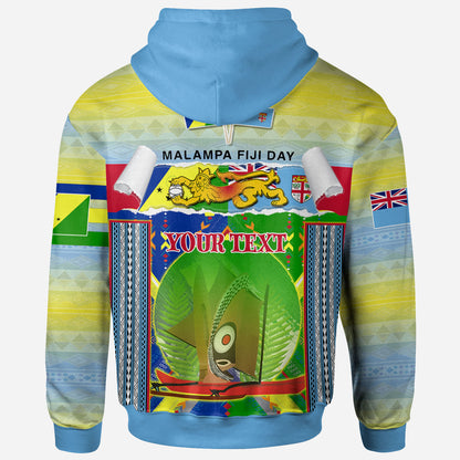 Malampa Fiji Polynesian Hoodie - Custom MALAMPA-Fiji Day "Together We Grow" Polynesian Scratch Style Hoodie