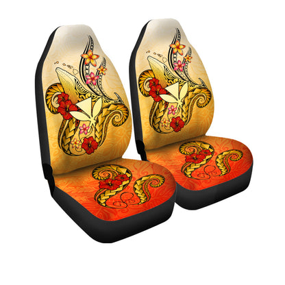 Hawaii Car Seat Covers Humpback Whale with Hibiscus Plumeria