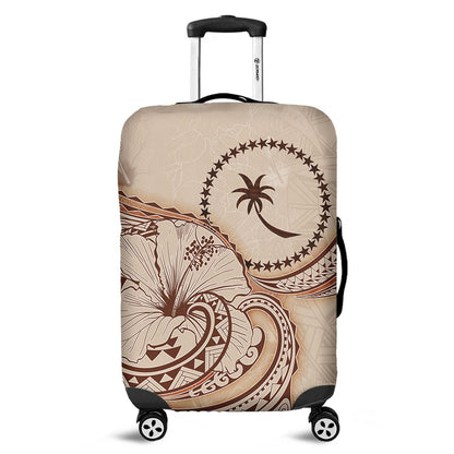 Chuuk State Luggage Cover Hibiscus Flower Vintage Style