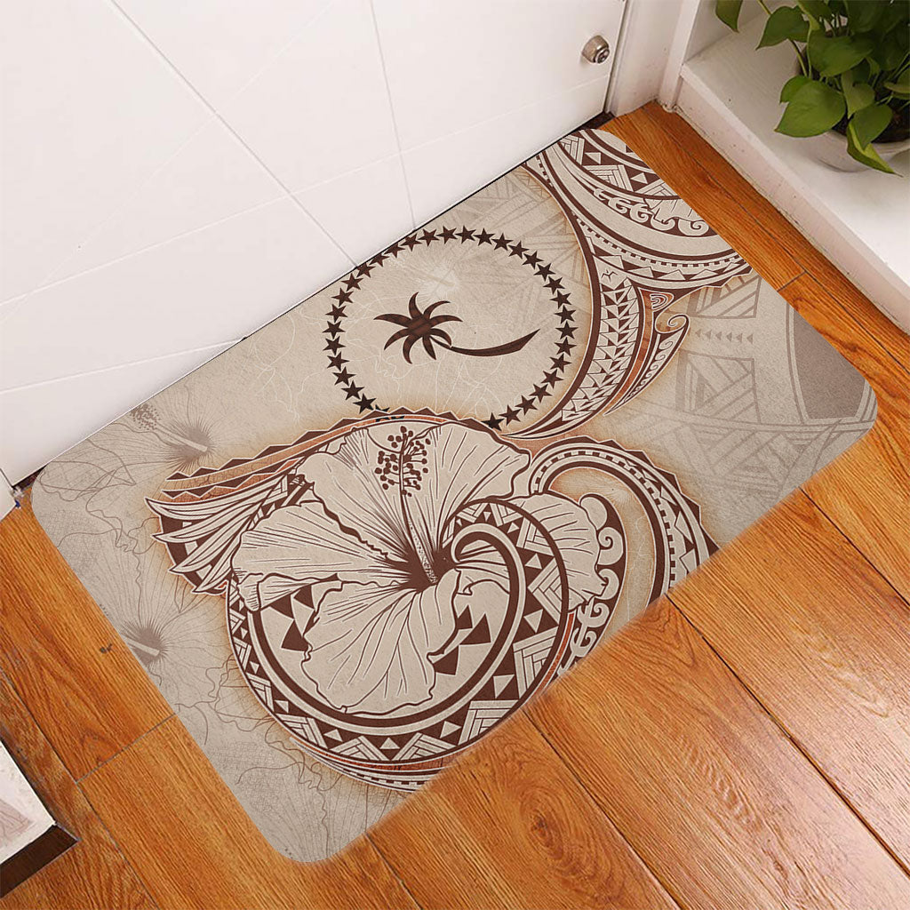 Chuuk State Door Mat Hibiscus Flower Vintage Style