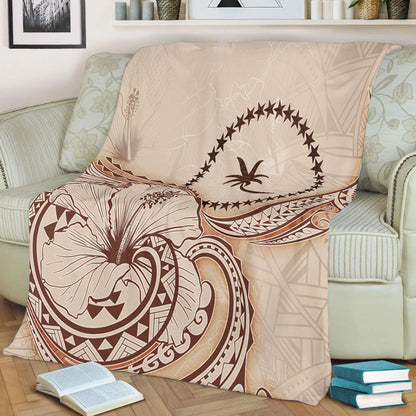 Chuuk State Premium Blanket Hibiscus Flower Vintage Style