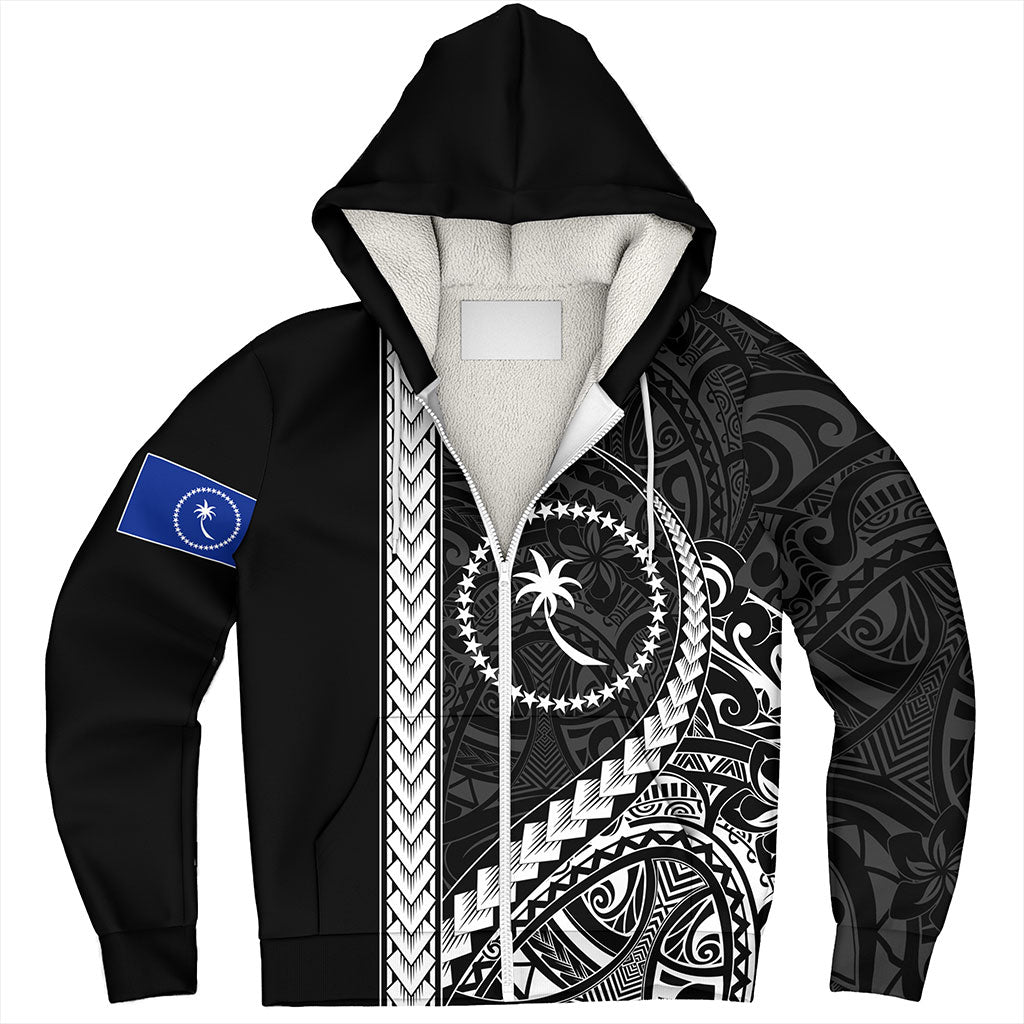 Chuuk State Sherpa Hoodie Tribal Micronesian Coat Of Arms