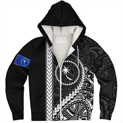 Chuuk State Sherpa Hoodie Tribal Micronesian Coat Of Arms