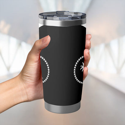 Chuuk State Tumbler Lauhala Circle Style White