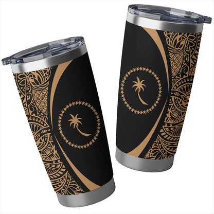 Chuuk State Tumbler Lauhala Circle Style Gold