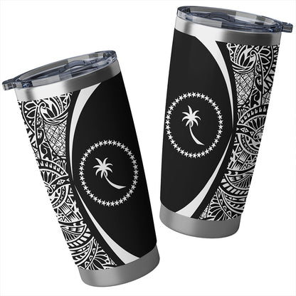 Chuuk State Tumbler Lauhala Circle Style White