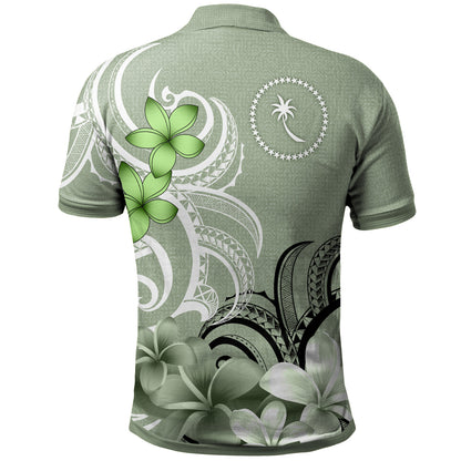 Chuuk State Polo Shirt Custom Personalised Floral Spirit Sage Green