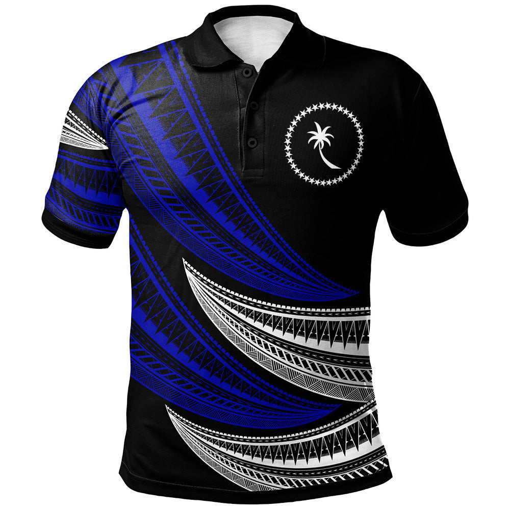 Chuuk Custom Personalised Polo Shirt - Wave Pattern Alternating
