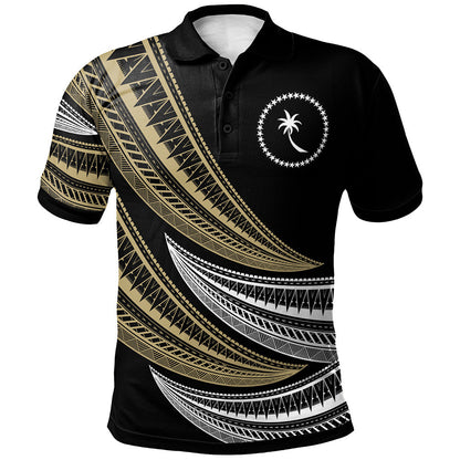 Chuuk Custom Personalised Polo Shirt - Wave Pattern Alternating