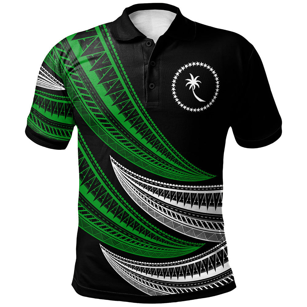 Chuuk Custom Personalised Polo Shirt - Wave Pattern Alternating