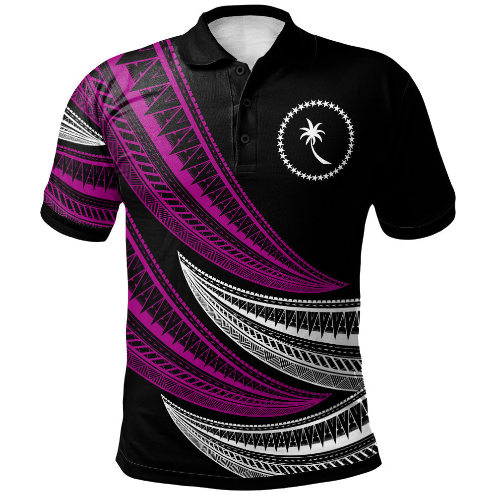 Chuuk Custom Personalised Polo Shirt - Wave Pattern Alternating