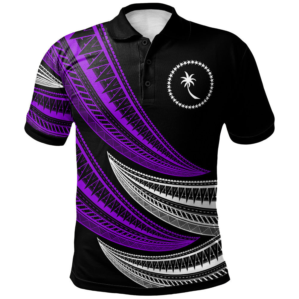 Chuuk Custom Personalised Polo Shirt - Wave Pattern Alternating