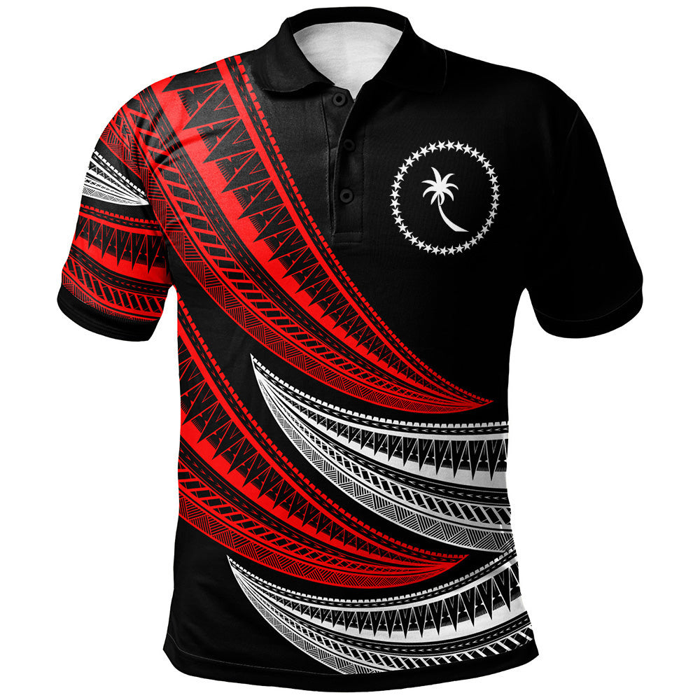 Chuuk Custom Personalised Polo Shirt - Wave Pattern Alternating