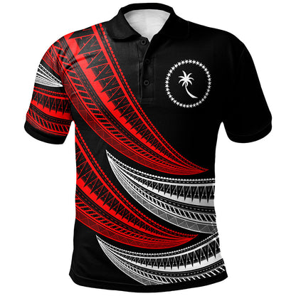Chuuk Custom Personalised Polo Shirt - Wave Pattern Alternating