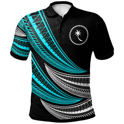 Chuuk Custom Personalised Polo Shirt - Wave Pattern Alternating