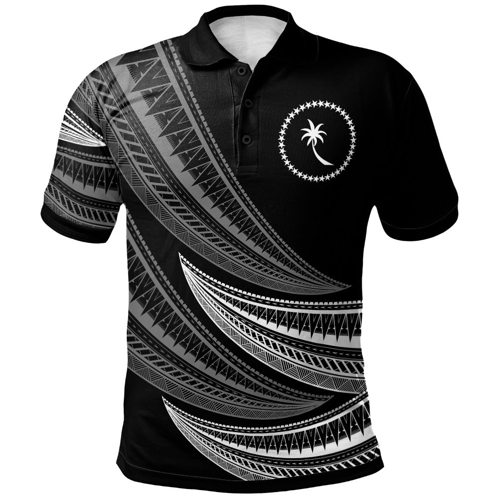 Chuuk Custom Personalised Polo Shirt - Wave Pattern Alternating